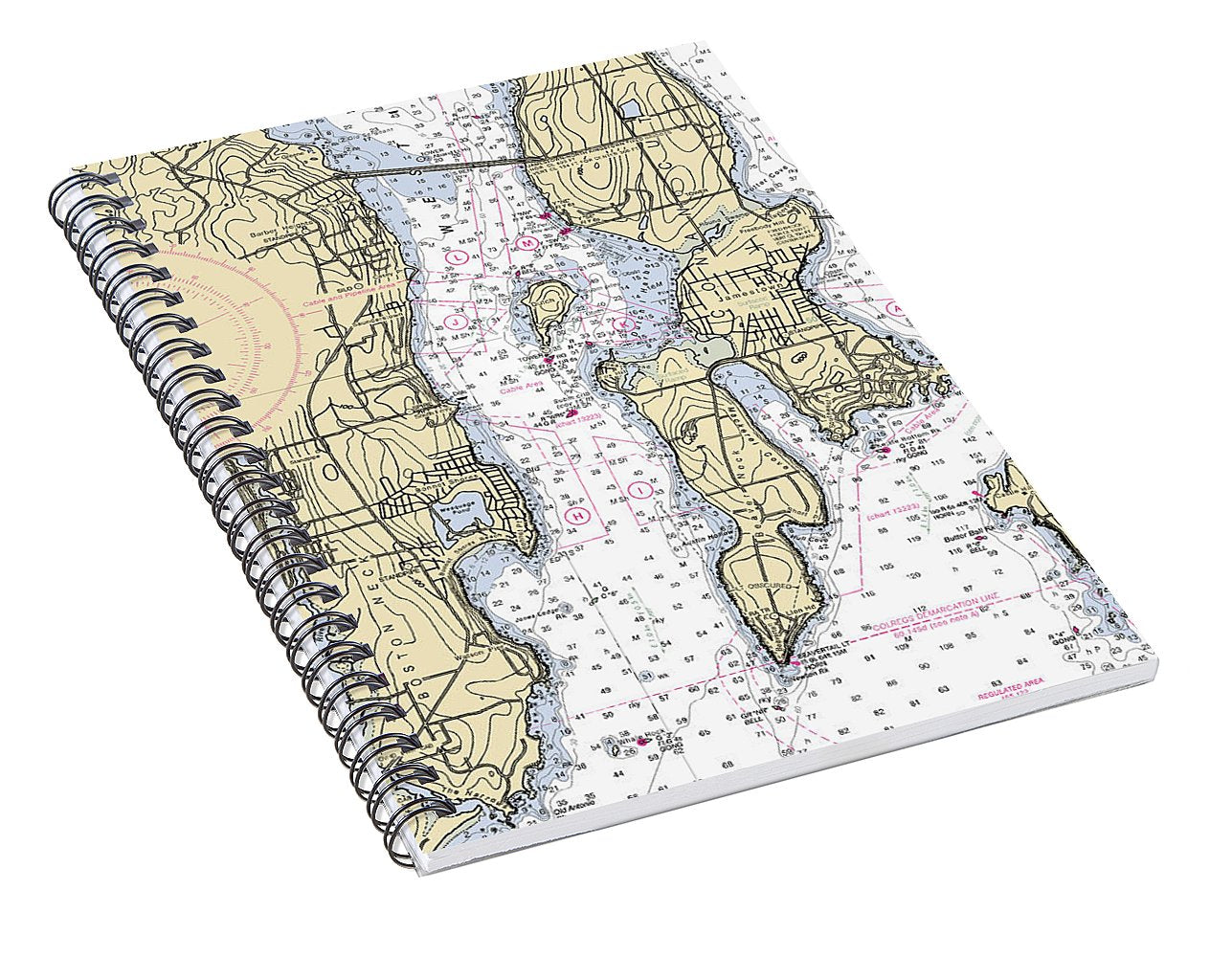 West Passage-rhode Island Nautical Chart - Spiral Notebook