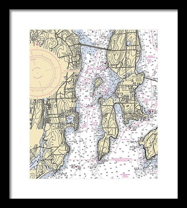 West Passage-rhode Island Nautical Chart - Framed Print