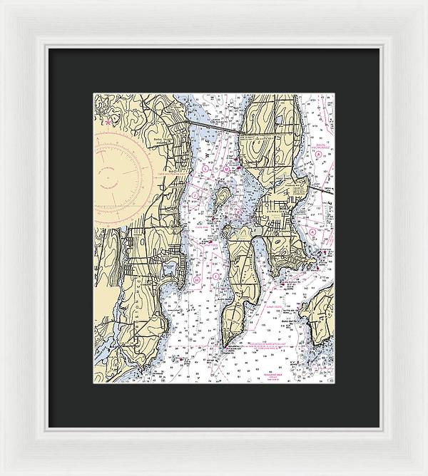 West Passage-rhode Island Nautical Chart - Framed Print