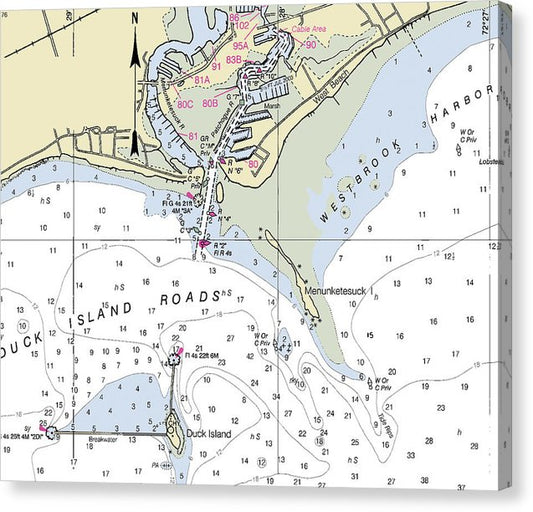 Westbrook Connecticut Nautical Chart Canvas Print