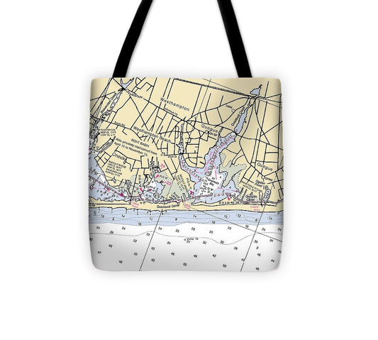Westhampton New York Nautical Chart Tote Bag