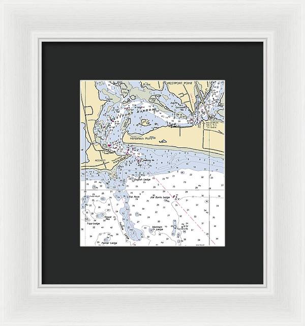 Westport Harbor-massachusetts Nautical Chart - Framed Print