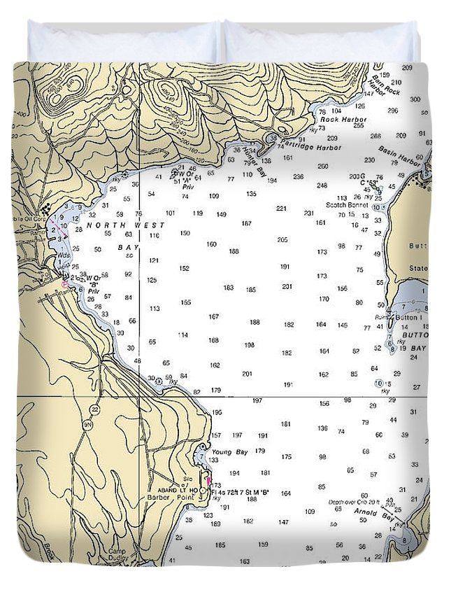 Westport-lake Champlain  Nautical Chart - Duvet Cover