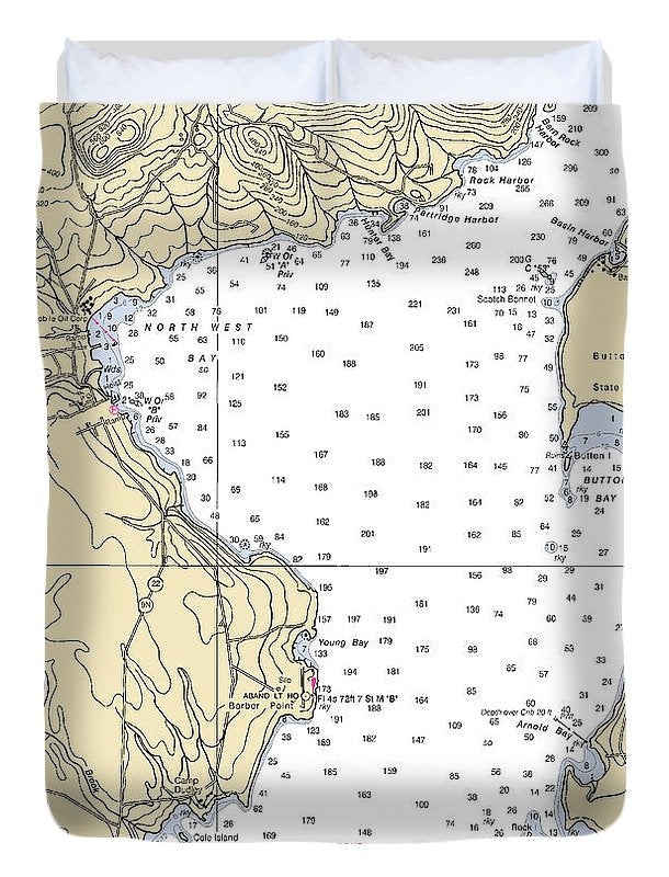 Westport-lake Champlain  Nautical Chart - Duvet Cover
