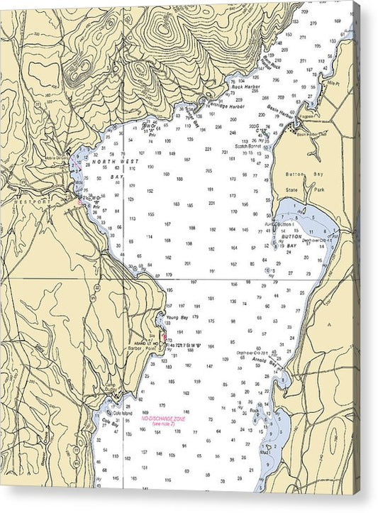 Westport-Lake Champlain  Nautical Chart  Acrylic Print