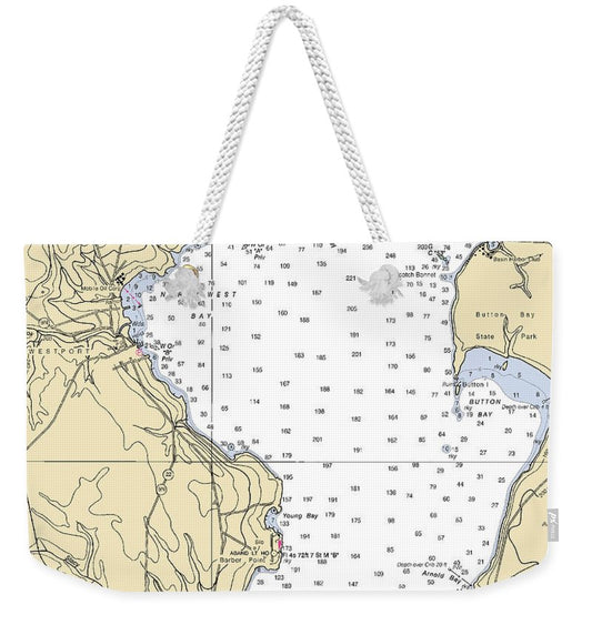 Westport-lake Champlain  Nautical Chart - Weekender Tote Bag