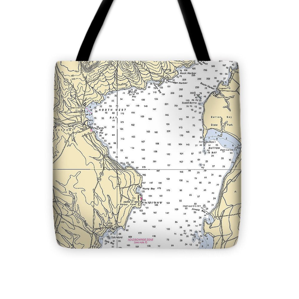 Westport-lake Champlain  Nautical Chart - Tote Bag