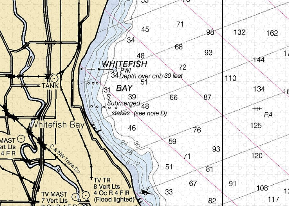 Whitefish Bay-lake Michigan Nautical Chart - Puzzle