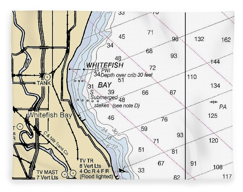 Whitefish Bay-lake Michigan Nautical Chart - Blanket