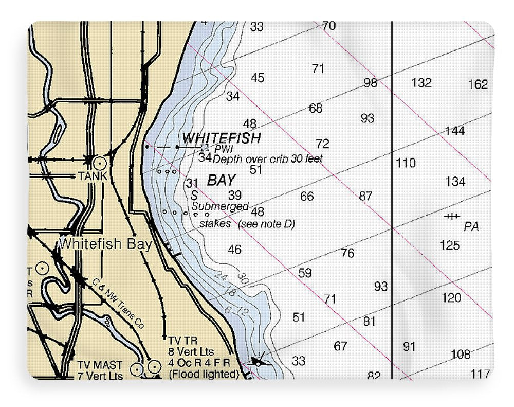 Whitefish Bay-lake Michigan Nautical Chart - Blanket