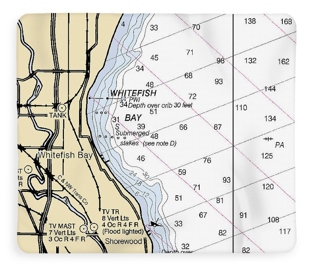 Whitefish Bay-lake Michigan Nautical Chart - Blanket