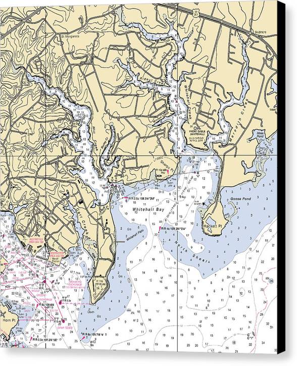 Whitehall Bay-maryland Nautical Chart - Canvas Print
