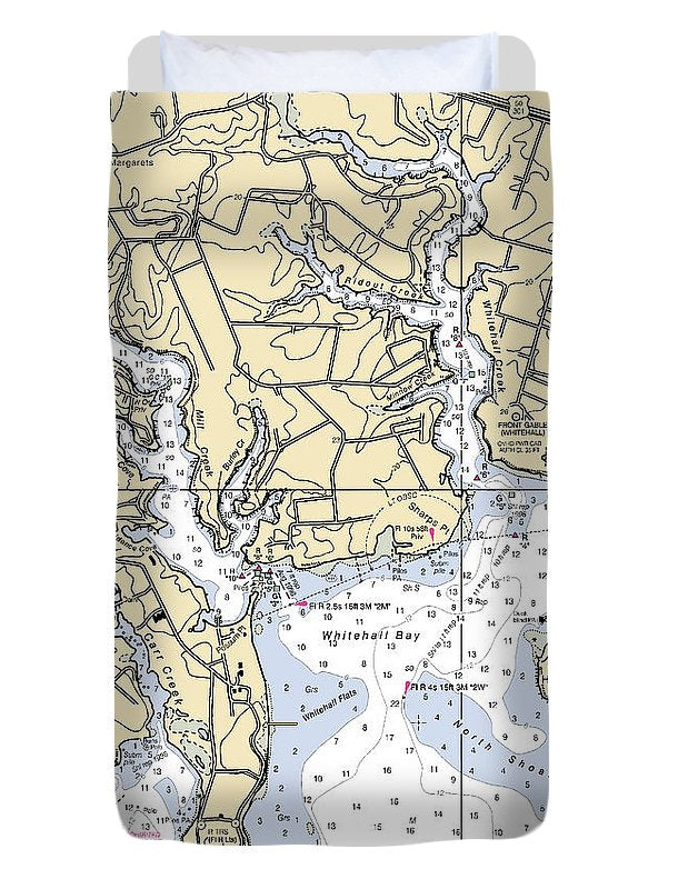 Whitehall Bay-maryland Nautical Chart - Duvet Cover