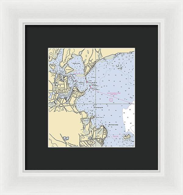 Wickford -rhode Island Nautical Chart _v2 - Framed Print