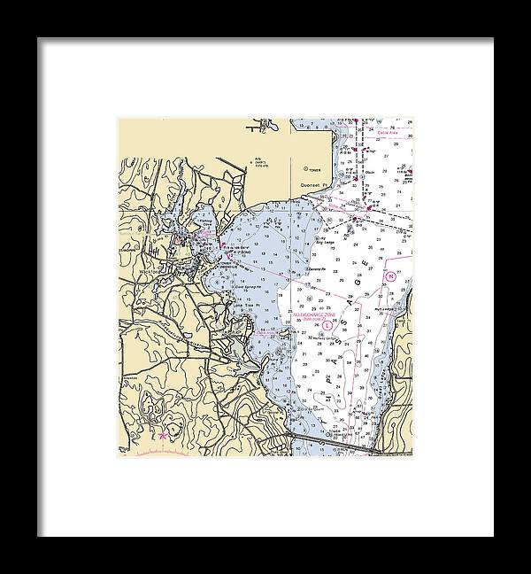 A beuatiful Framed Print of the Wickford -Rhode Island Nautical Chart _V3 by SeaKoast