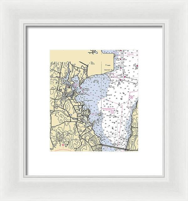 Wickford -rhode Island Nautical Chart _v3 - Framed Print