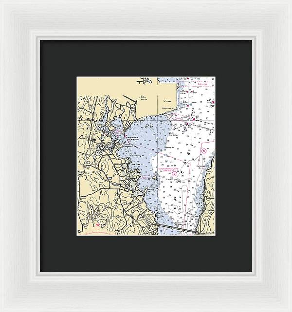 Wickford -rhode Island Nautical Chart _v3 - Framed Print