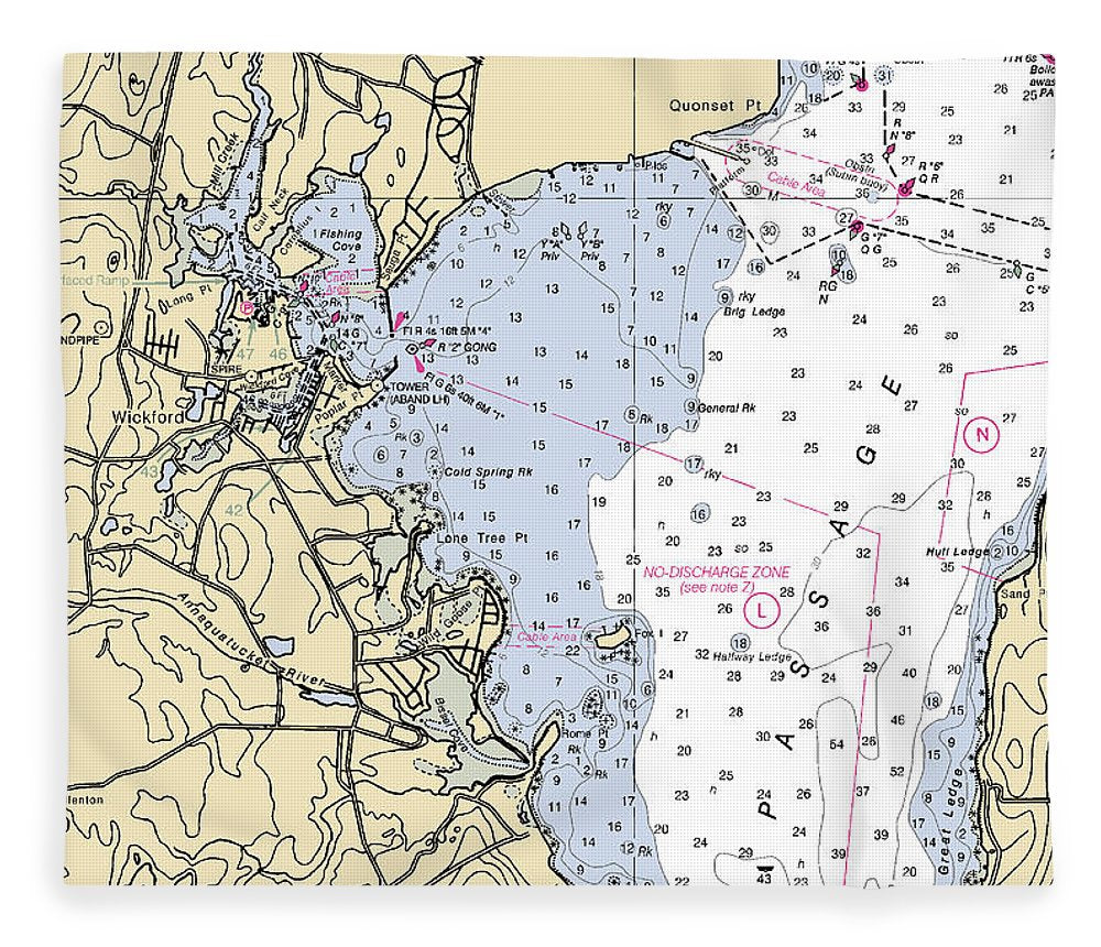 Wickford  Rhode Island Nautical Chart _V3 Blanket