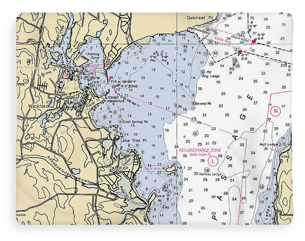 Wickford -rhode Island Nautical Chart _v3 - Blanket
