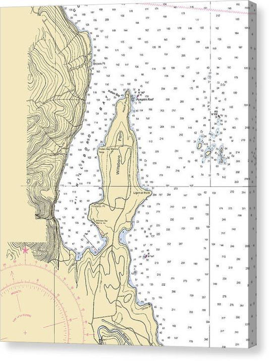 Willsboro Bay-Lake Champlain  Nautical Chart Canvas Print