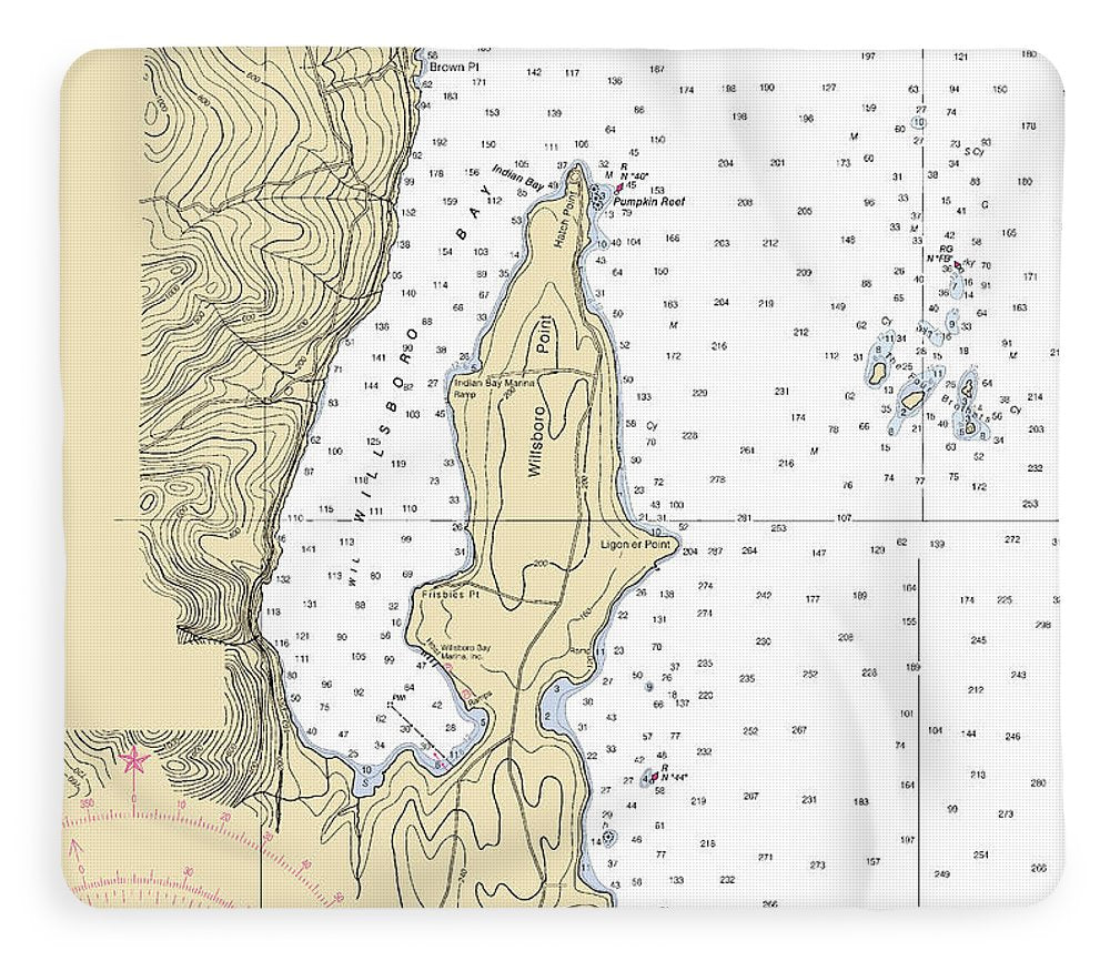 Willsboro Bay-lake Champlain  Nautical Chart - Blanket