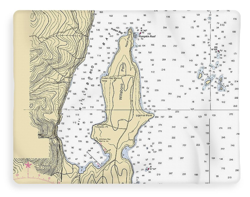 Willsboro Bay-lake Champlain  Nautical Chart - Blanket