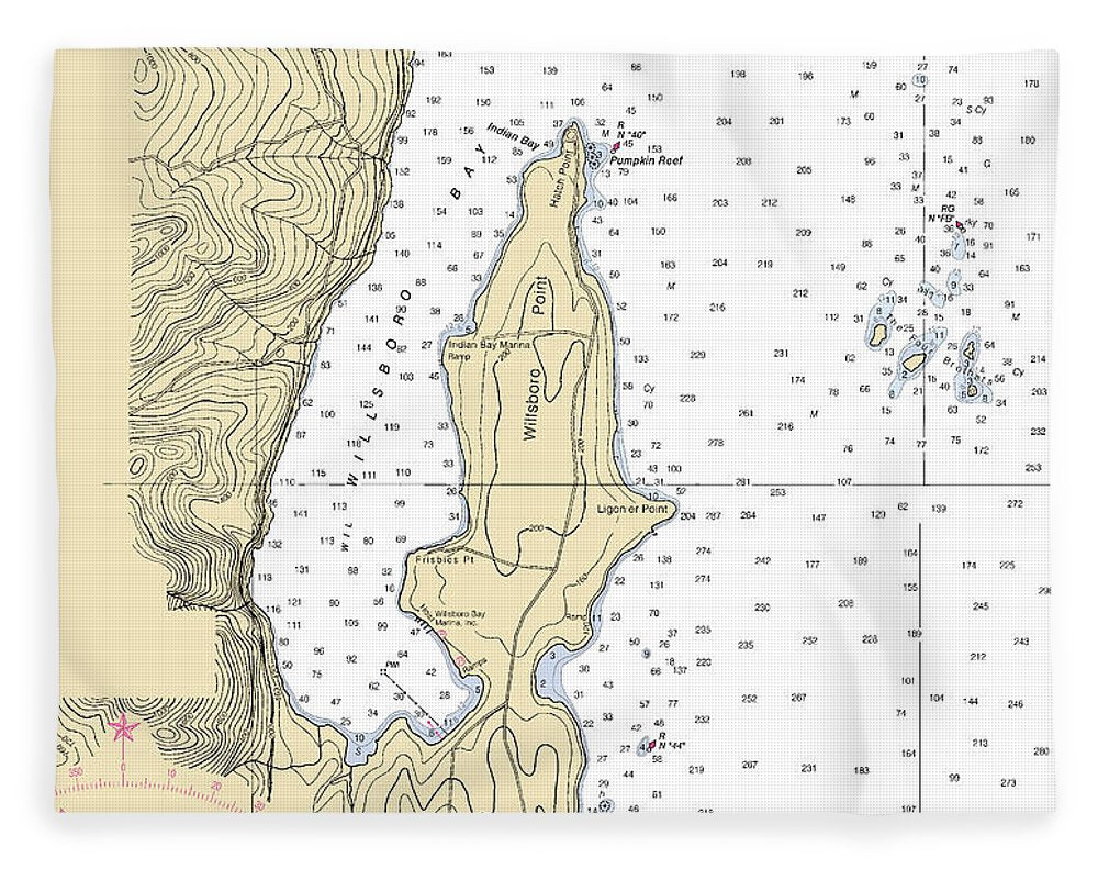 Willsboro Bay-lake Champlain  Nautical Chart - Blanket