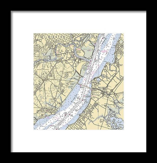 A beuatiful Framed Print of the Wilmington-Delaware Nautical Chart by SeaKoast