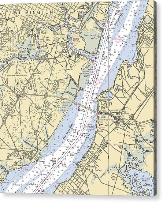 Wilmington-Delaware Nautical Chart  Acrylic Print