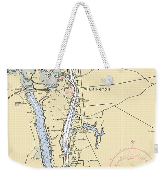 Wilmington-north Carolina Nautical Chart - Weekender Tote Bag