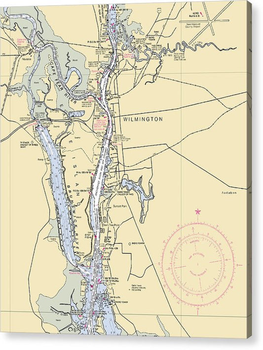 Wilmington-North Carolina Nautical Chart  Acrylic Print