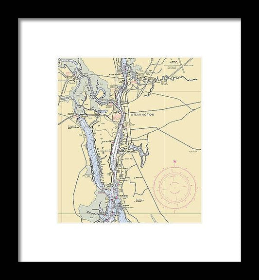 A beuatiful Framed Print of the Wilmington-North Carolina Nautical Chart by SeaKoast