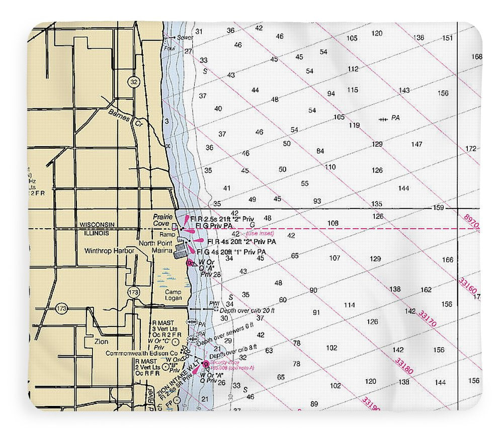 Winthrop Harbor-lake Michigan Nautical Chart - Blanket