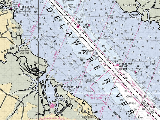 Woodland Beach Delaware Nautical Chart Puzzle