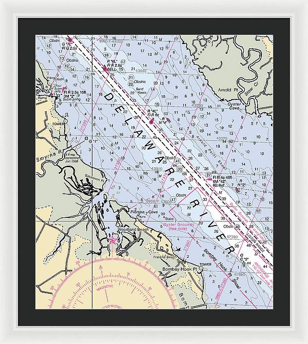 Woodland Beach-delaware Nautical Chart - Framed Print