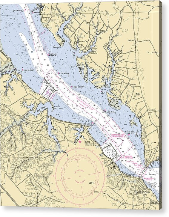 York River -Virginia Nautical Chart _V2  Acrylic Print