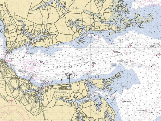 York River With Guinea And Goodwin Necks Virginia Nautical Chart Puzzle